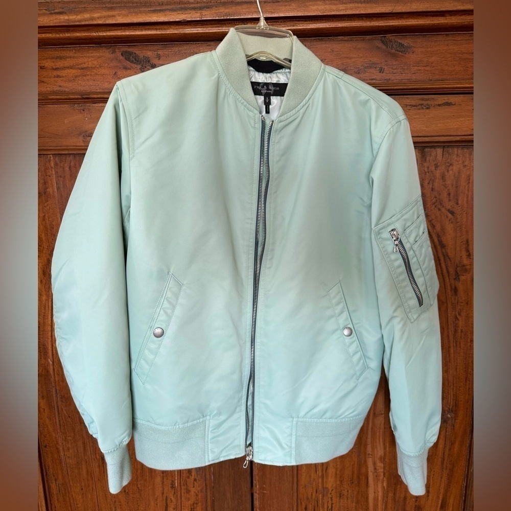 Rag & Bone Manstone Bomber Jacket sage green - Picture 10 of 13